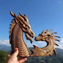 Decorative Figurines Unique Dragon Decor Resin Simulation Statue Wall Hanging For Courtyard Garden Home Decoration Craft Double