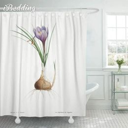 Shower Curtains Green Plants Bathroom Polyester Waterproof Curtain With Hooks 3D Printed For