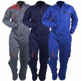 worker Working Coveralls Welding Suit Auto Car Repairmen Workshop Mechanic Plus Size Pants Welding Clothes Overall Workwear 44Kl#