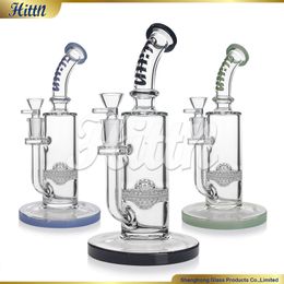 2024 New Glass Bong Water Pipe Sphere Honeycomb Perc Thick Glass Hand Blown 420 Water Bong with 14mm Male Joint Milk Blue Black Milk Green