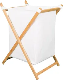 Laundry Bags X Bamboo Hamper - Made Of Natural Includes Machine Washable Cotton Canvas Liner Lightweight For Easy Transportation
