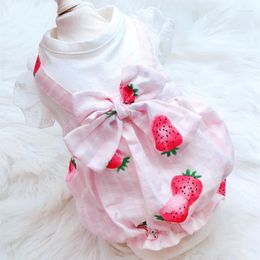 Dog Apparel Cute Strawberry Dress Summer Pet Clothes Clothing Dresses Tutu Puppy Cat Skirt Drop Costume Products