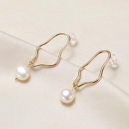 Dangle Earrings Wholesale Freshwater Pearl Real 9-10MM Natural Big Size For Women 10 Pairs/lot