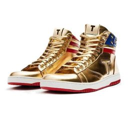 T Trump Basketball Sapatos Casuais The Never Surrender High-Tops Designer Running Gold Custom Men Outdoor Sneakers Conforto Esporte Trendy Lace-up Outdoor Tamanho 36-45