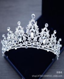 Bridal Jewellery Tiara Headpieces White Crystal Crown Bride Princess Crown Headpiece For Wedding Dress 2018 Wedding Bridal Accessori4586966