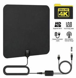 HDTV Antennas TV Digital HD 80 Mile Range Skywire Indoor 1080P 4K 16ft Coax Cable Easy Installation High Reception Amplified2130037