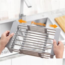 Other Housekeeping Organisation Adjustable Dish Drying Rack Telescopic Drain Basket With Retractable Armrest Kitchen Over The Sink Dro Oto2L