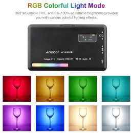 Andoer W140 RGB LED Video Light Lamp Photography Fill Light CRI95+ 2500-9000K Dimmable 20 Lighting Effects LCD Display Cold Shoe