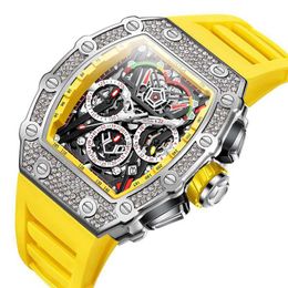 Fashion full diamond design multi-function automatic mechanical watch Men ONOLA/Orona Tiktok live watch