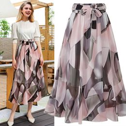 Womens Plain Knee Length Ladies Soft Stretch Flared Printed Skater Midi Skirt 240326