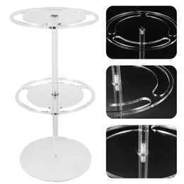 Decorative Plates 2-layer Acrylic Sunglasses 360 Rotating Display Stand Desktop Eyewear Tabletop Organizer Support Holder Rack Storage Black