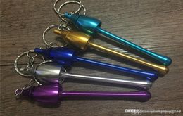 mini Portable Key chain Keychain Mushroom Tobacco Pipe Ultimate Pipe Mini Aluminium Metal Smoking Keychain Pipe Gift Mixed Colors6361094