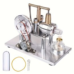 1pc Stirling Engine Education Model, DIY Steam STEM Learning Science Gift Decoration, Model Building Kit, Car Decorations, Home Decorations