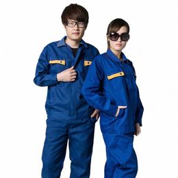 work Clothing Set Men Women Lg-sleeve Work Jacket Thick Work Uniforms Auto Repair Workshop Labour Welding Suit Coveralls A3ni#