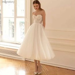 Urban Sexy Dresses LoveDress Sweetheart Short Wedding Sleeveless Mid-Calf Tulle Simple A-Line Bride Gowns Backless Zipper Vestido De Novia yq240329