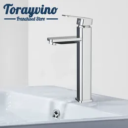 Bathroom Sink Faucets Grifo Lavabo Good Quality Brass Chrome Faucet Vessel Single Handle Tall Bath /Cold Water Mixer Tap