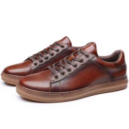 Calçados esportivos da moda, sapatos Oxford casuais masculinos originais com cadarço