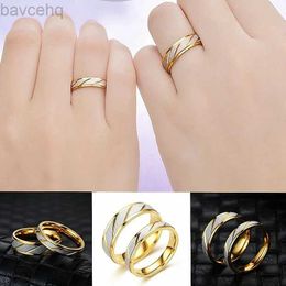 Wedding Rings Fashion Couple Stripe Gold-plated Ring For Women Men Stainless Steel Couple Hand Jewellery Gifts Fashion Metal Ring Accessories 24329