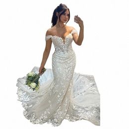 lorie Lace Mermaid Wedding Dres Sleevel Off The Shoulder Appliqued Lace Bridal Dr Sweep Train Wedding Gowns 2023 F58x#