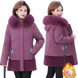fdfklak Winter Clothes New Medium Lg Down Cott Jacket Women Middle-aged Plush Thickened Cott Jacket Female Outwear XL-5XL z9EC#