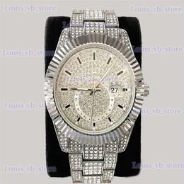 Other Watches Luxury Iced For Mens Brand MISSFOX Fashion Waterproof Quartz Wristes Hip Hop Full Diamond AAA es Man Reloj 2023 T240329