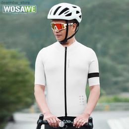 Cycling Jackets WOSAWE Mens Cycling Jersey Short Sleeve MTB Bicycle Clothing White Summer Clothes Pro Road Racing Mountain Bike Jersey Shirt24329