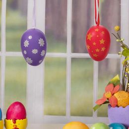 Decorative Figurines 24 Pcs Painted Easter Eggs Decor Colorful Picks Plastic Wear-resistant Ornament