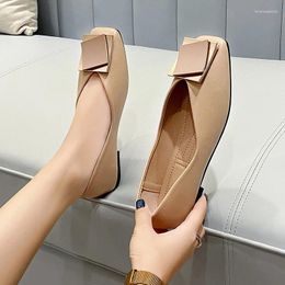 Casual Shoes Fashion Square Toe Flat Woman Retro Flats Large Size Soft Bottom Ladies Spring Europe Zapatos De Muje