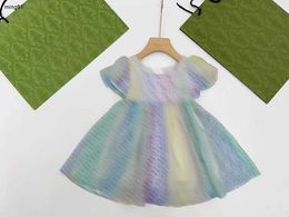 Brand girls dresses kids designer clothes baby skirt child partydress Size 90-150 CM Colorful letter printing Princess dress 24Mar