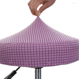Chair Covers Round Jacquard Cover Bar Stool Elastic Thickened Dining Solid Colour Home Slipcover Stretchable