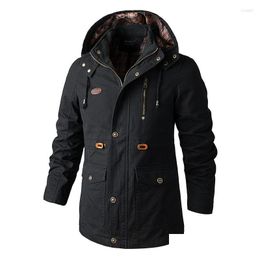 Men'S Down & Parkas Mens Jackets Washed Cotton Winter Jacket Men Casual Hooded Warm Parka Coat Windproof Military Drop Delivery Appare Dhukb