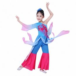 children's classical dance s girls elegant Chinese style natial children's fan dance Yangko dance performance clothing I9w9#