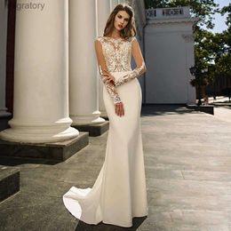 Urban Sexy Dresses Lace Long Sleeves Mermaid Wedding Appliques High Neck Robe De Marie Sirne For Women Vestido Noiva Bridal Gowns yq240329