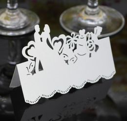 Laser Cut Place Cards Hollow Paper Name Card With Lovers For Party Wedding Seating Cards Wedding Table Decorations PC20054346331