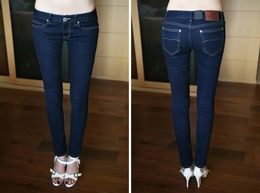 spring autumn fashion casual plus size cotton office brand ladies female women girls low waist stretch pencil skinny jeans 240314