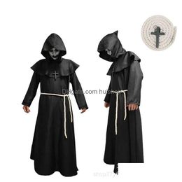 Theme Costume Halloween Cosplay Mediaeval Monk Robe Wizard Priest Stage Drop Delivery Apparel Costumes Dhgjo