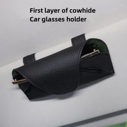 Interior Accessories Leather Car Glasses Case Auto Sun Visor Holder Sunglasses Clip Card Ticket Automobile Multi-Function
