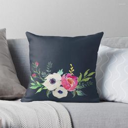 Pillow Anemone Peony Watercolour Bouquet Throw Cover Polyester Pillows Case On Sofa Home Living Room Car Seat Decor