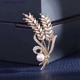 Pins Brooches MOZOG Popular Brooch Portable Alloy Exquisite Lapel Pins Ultra-Light Fashion Jewelry Wheat Pins Delicate Ornaments Decoration Y240329