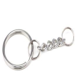 Outdoor Gadgets Polished 25Mm Keyring Keychain Split Ring With Short Chain Key Rings Women Men Diy Chains Accessories7805905 Drop Deli Otoly