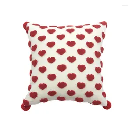 Pillow 2024 Red Heart-Shaped Cover For Sofa And Bed Christmas Gift Flannel Soft Fabric Home Decoration Pillowcase All-