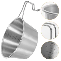 Bowls Camping Cookware Bowl Stainless Steel Water Outdoor Handle