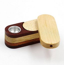 Folding Smoking Wooden Pipe Foldable Metal Monkey Hand Tobacco Cigarette Spoon Pipes With Storage Space Bowl Tools Accessories3247737