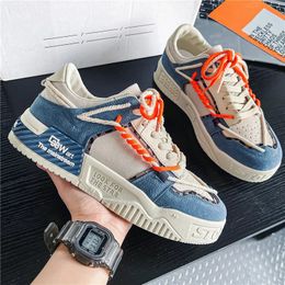 Men Skateboarding Shoes Canvas Thick Bottom Platform Shoes Comfortable Breathable Vulcanised Shoes Casual Sneakers Student Shoe 240321