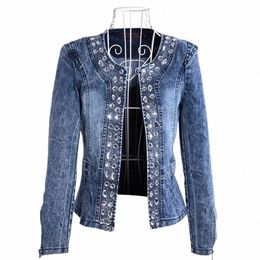 2024 New Arrivals Women Lg Sleeve Denim Coat Ladies Casual Jacket Outwear Jeans Overcoat For Ladies Femme 97g2#