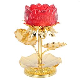 Candle Holders Lotus Candlestick Creative Shaped Oil Lamp Zinc Alloy Tealight Desktop Ornament