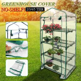 Greenhouses 25 Tier Walkin Greenhouse Cover with Zipper Door, for Outdoor Indoor Flower Plant Replacement Greenhouse PE Cover No Shelves