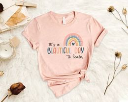 A Beautiful Day To Learn Teacher Shirts Appreciation Gift Kindergarten Shirt Cute Rainbow TShirt 240329