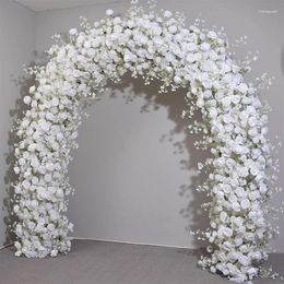 Decorative Flowers Customized Artificial White Rose Wedding Decorations Flower Wall Arch