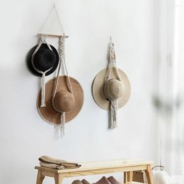 Hangers Home Decoration Hat Rack Organiser Wall Hanging Display Hand Weaving Decorative Cap Holder Wide Brim